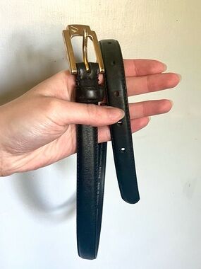 Vintage Liz Claiborne Classic Black Leather Belt